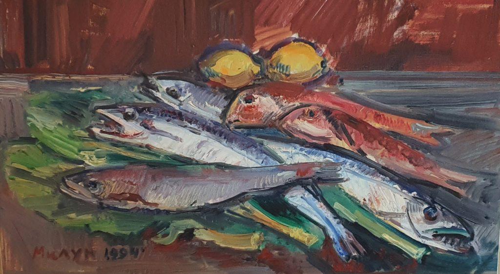 50. Ribe i dva limuna, Ulje na platnu, 1994, 50x35, 80€