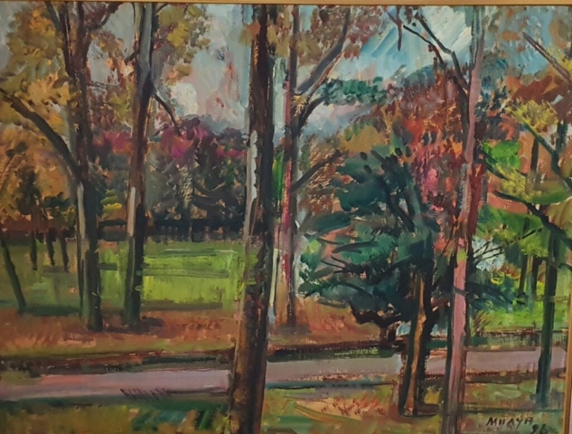 74. Park u Karađorđevu, ulje na platnu, 1996, 65x50, 240€